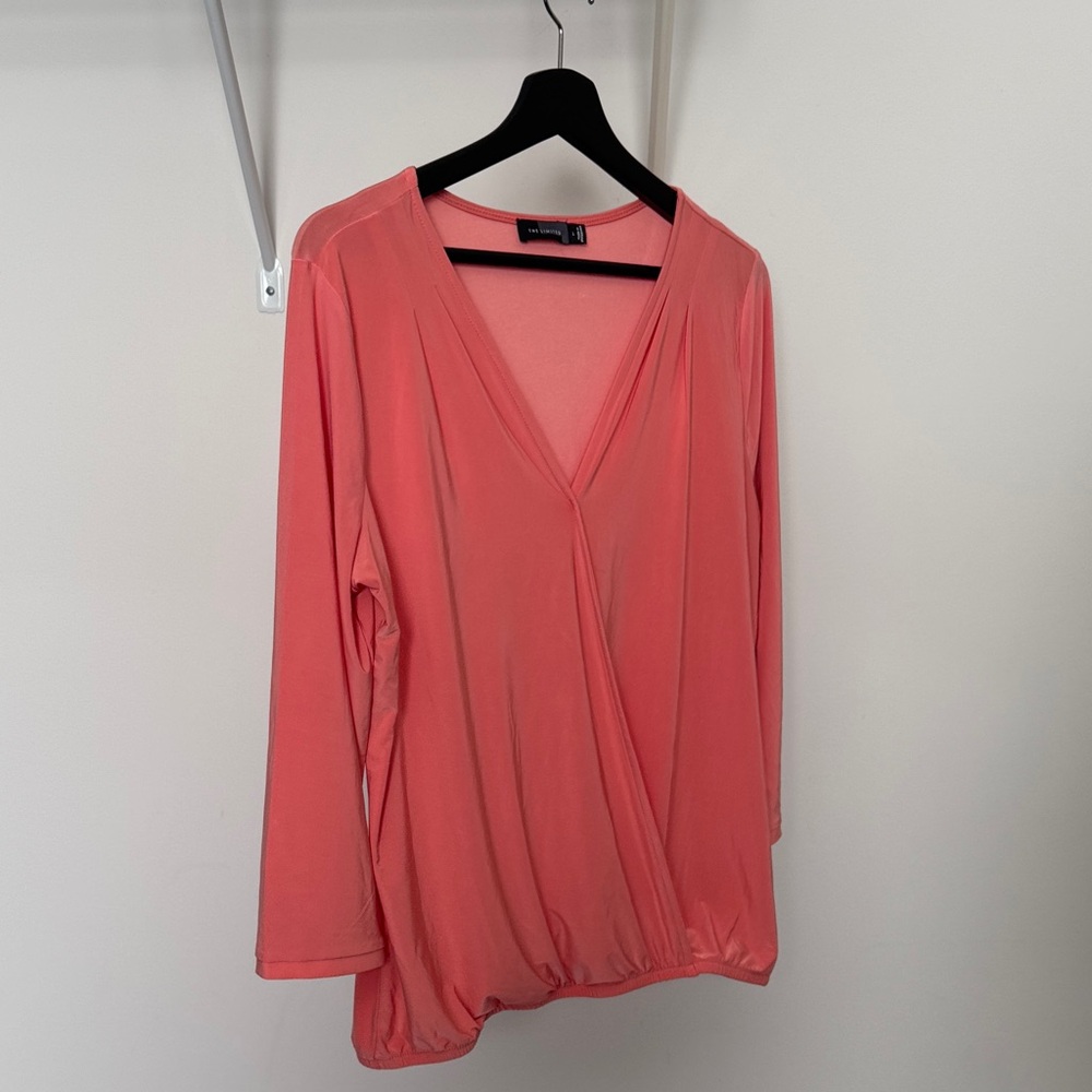 The Limited Coral V-Neck Blouse
